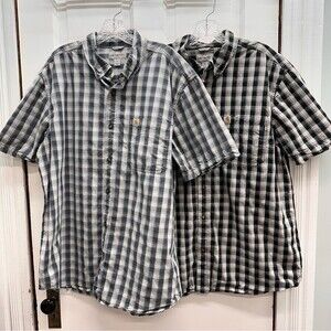 Carhartt relaxed fit short sleeve button down shirts men's xl